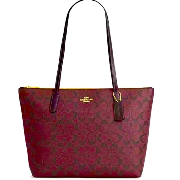 NWT Coach  Zip Top Tote in Signature Canvas - Picture 9 of 9